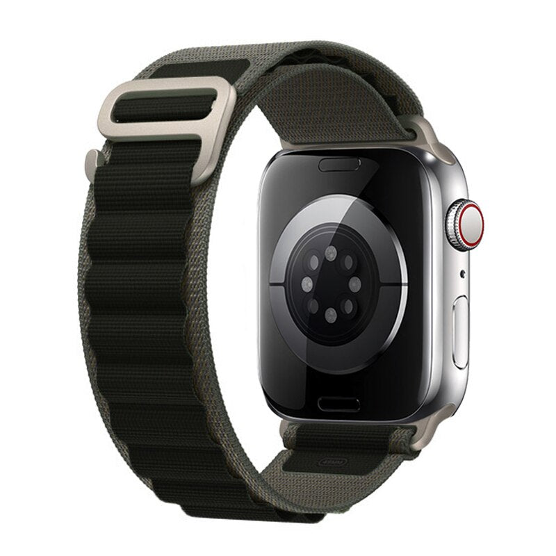 44mm-45mm-49mm Alpine Loop Smartwatch Strap For Apple Watch - Gray/Black Original Product Front View - OnlineExpo.pk