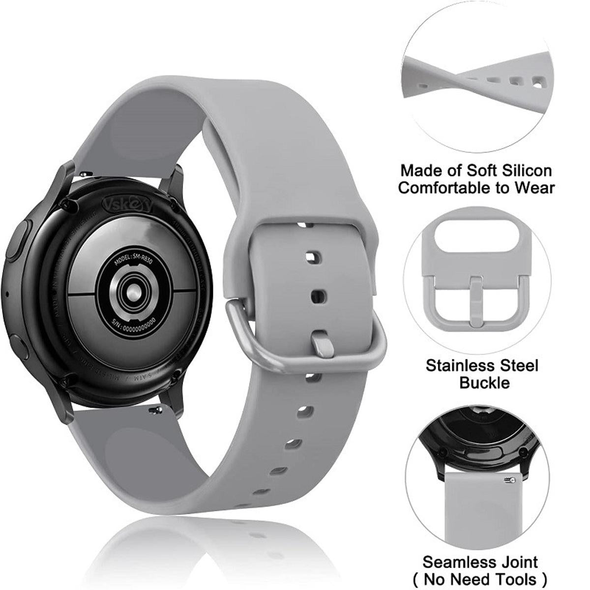 22mm Silicone Watch Strap – Mibro Lite 2 / Haylou GST / Yolo Supreme / Kieslect KR / Amazfit GTR / Huawei GT2 / Samsung View 2 - OnlineExpo.pk