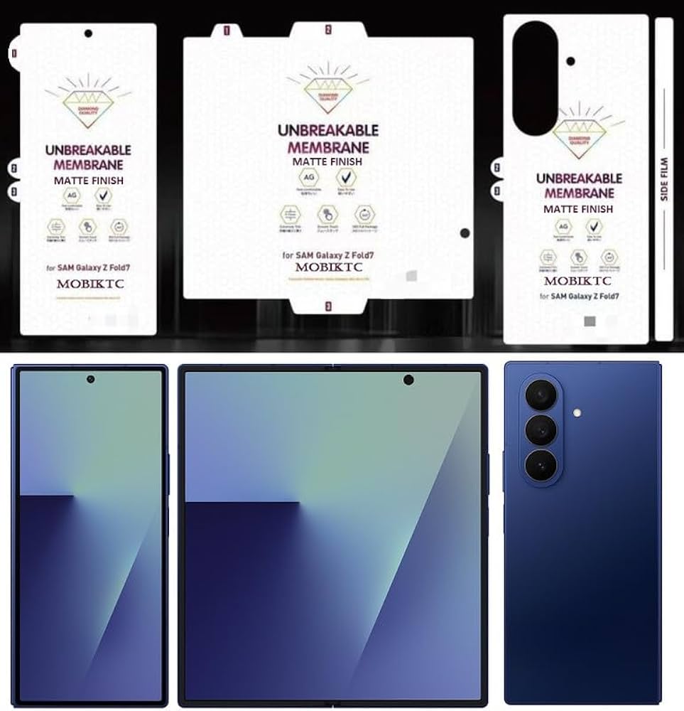 3pcs 360 Matte/Clear Hydrogel Film Protector for Z Fold 7 Front Back Soft Film Screen Protector Cover for Galaxy Z Fold7 Protection Original Product Front View - OnlineExpo.pk