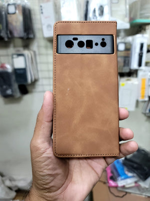 Classic Leather Rich Boss Wallet Magnetic Flip Book Case for Pixel 6 Pixel 6A Pixel 6 Pro Pixel 7 Pixel 7 Pro Pixel 8 Pixel 8 Pro View 3 - OnlineExpo.pk