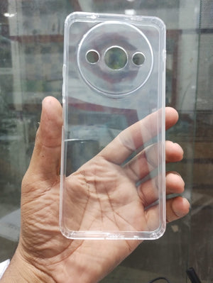 Dust proof Mobile Cover for Mi Redmi A3 Transparent with Camera protection soft jelly material bottom cap (No Edges) Original Product Front View - OnlineExpo.pk
