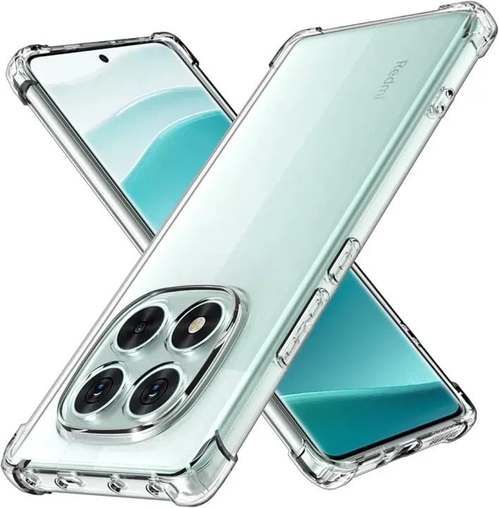 Bumper Back cover REDMI NOTE 14 PRO Transparent with Camera protection soft jelly material Original Product Front View