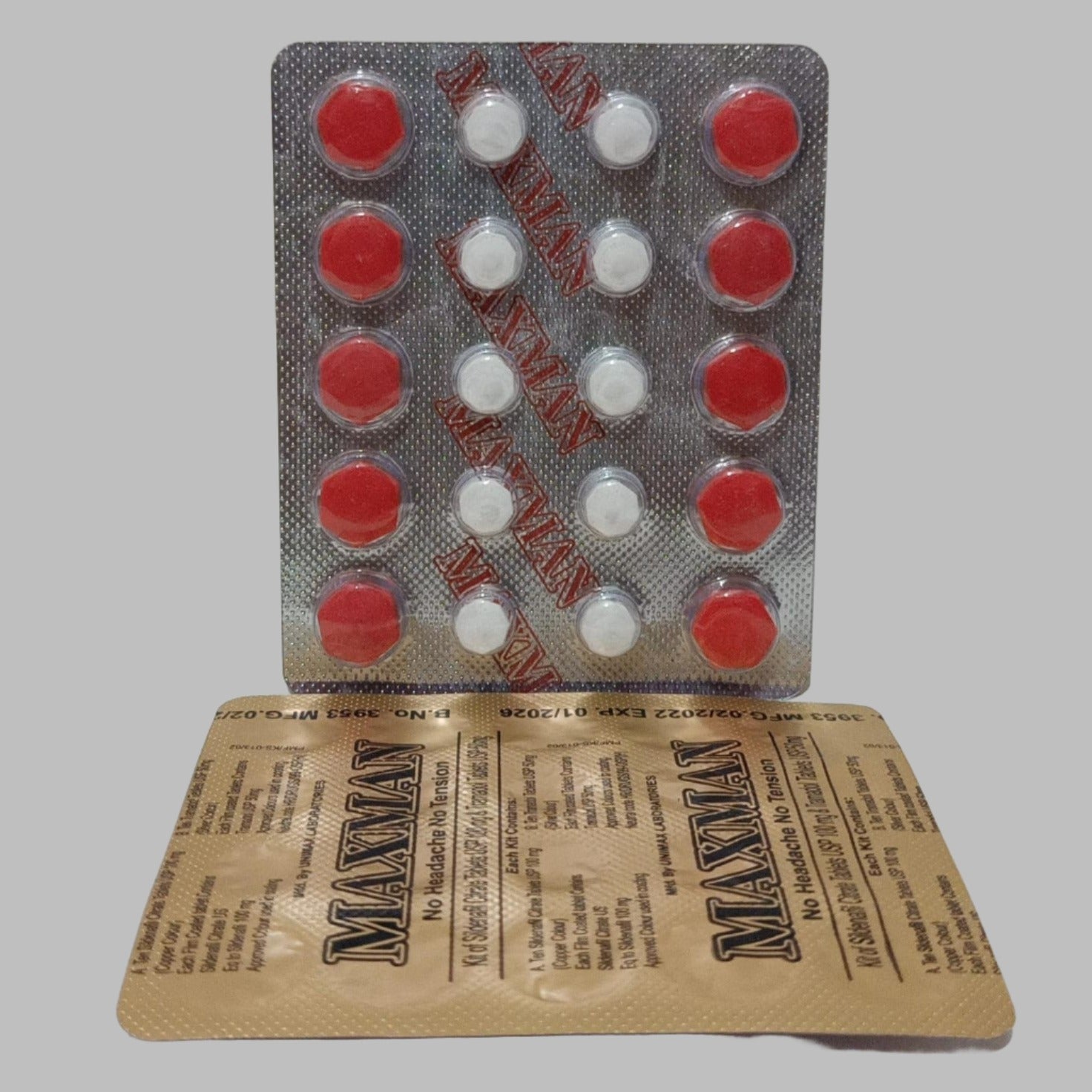 Maxman Delay Timing 100mg Tablets Original Product Front View - OnlineExpo.pk