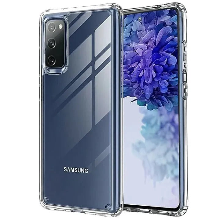 Bumper Back cover Samsung S20FE Transparent with Camera protection soft jelly material Original Product Front View