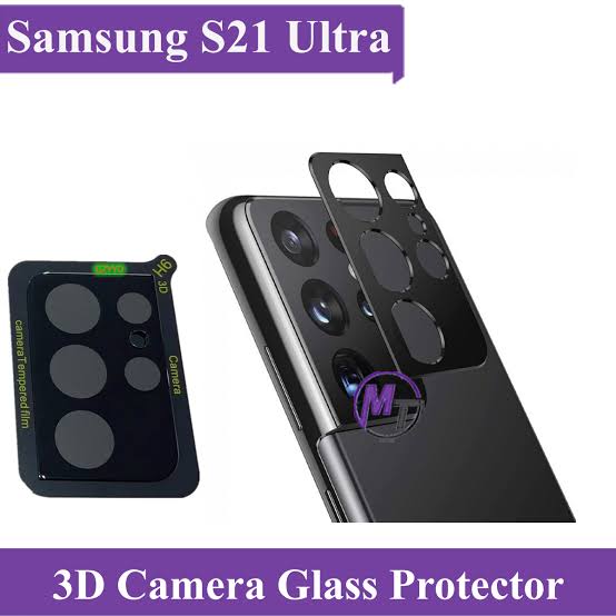 Samsung S21 Ultra Back Camera Glass Lens Protector Tempered Full Cover Original Product Front View - OnlineExpo.pk
