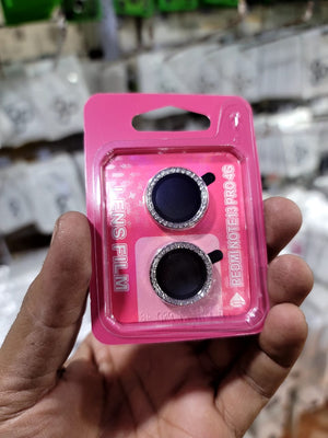 Camera protector Diamond Camera Lens Protector for Redmi Note 13 Pro Silver Black Original Product Front View - OnlineExpo.pk
