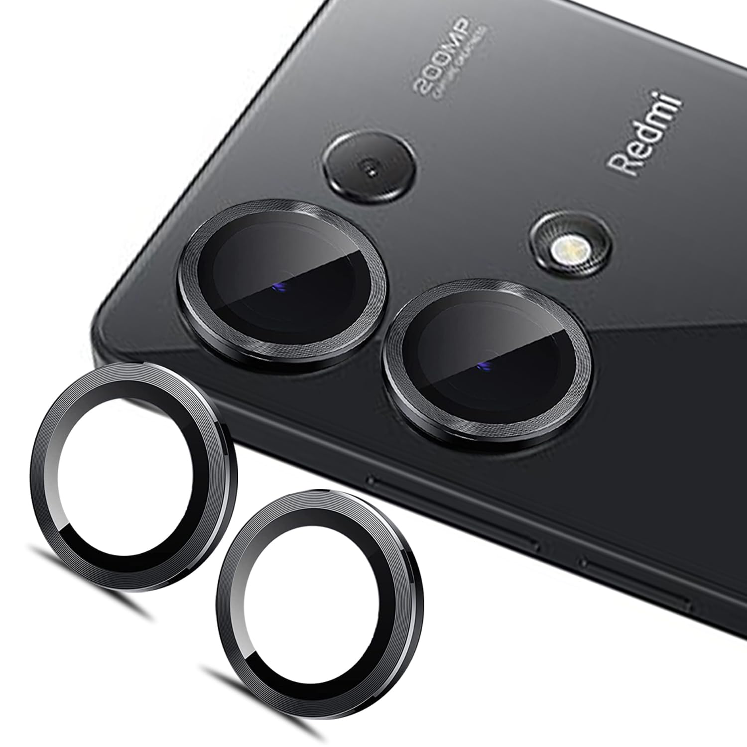 Black Camera protector Camera Lens Protector for Redmi Note 13 Pro Camera Protector View 3 - OnlineExpo.pk