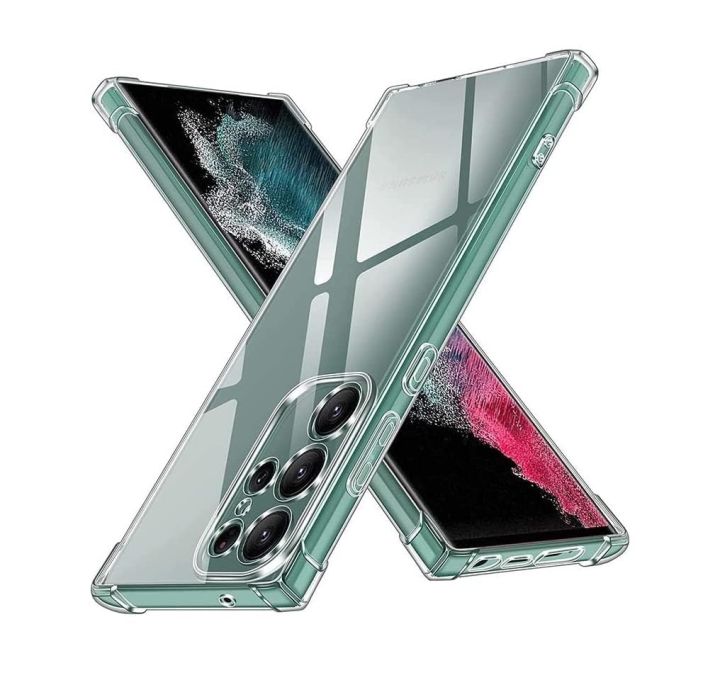 Bumper Back cover Samsung S24 Ultra Transparent with Camera protection soft jelly material View 2 - OnlineExpo.pk