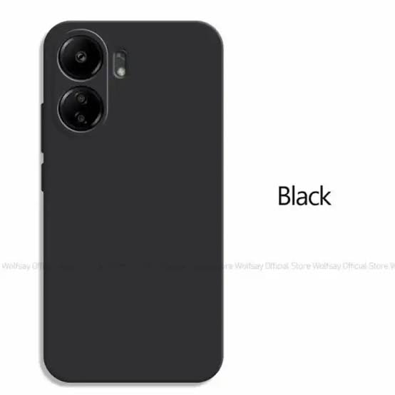 Rock slim soft Xiaomi Redmi 13c case rock slim soft silicone matte phone cover_ black Original Product Front View - OnlineExpo.pk