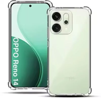 Bumper Back cover OPPO RENO 14 Transparent with Camera protection soft jelly material Original Product Front View