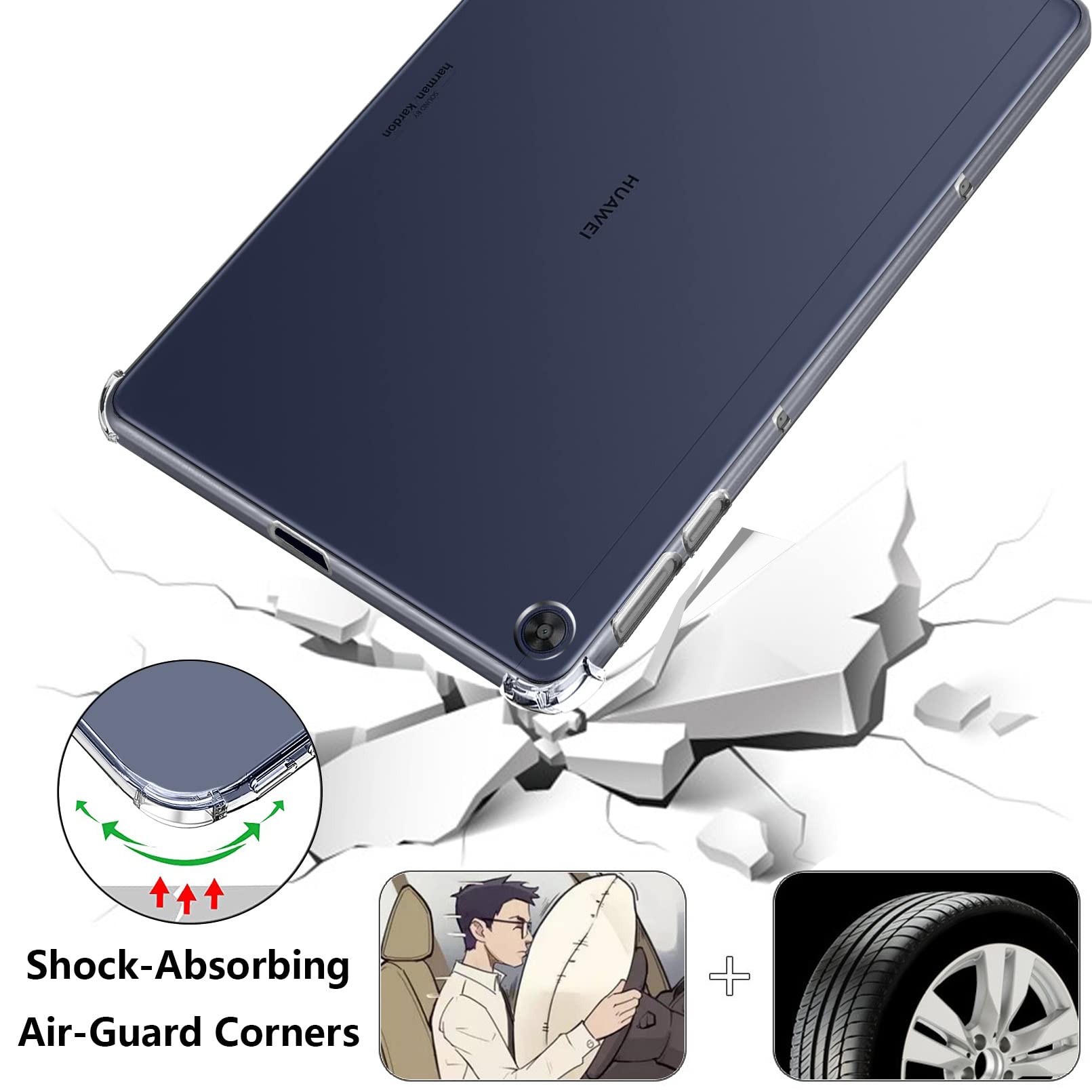 Shockproof Bumper Back Cover for Huawei mediapad T10s Case TPU Silicon Transparent Cover View 2 - OnlineExpo.pk