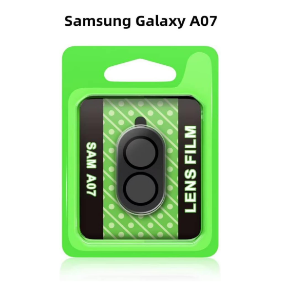 Camera Lens Protector for Samsung A07 Black Silver Original Product Front View - OnlineExpo.pk