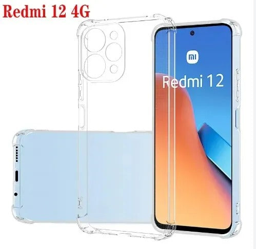 Bumper Back cover REDMI 12 Transparent with Camera protection soft jelly material Original Product Front View - OnlineExpo.pk