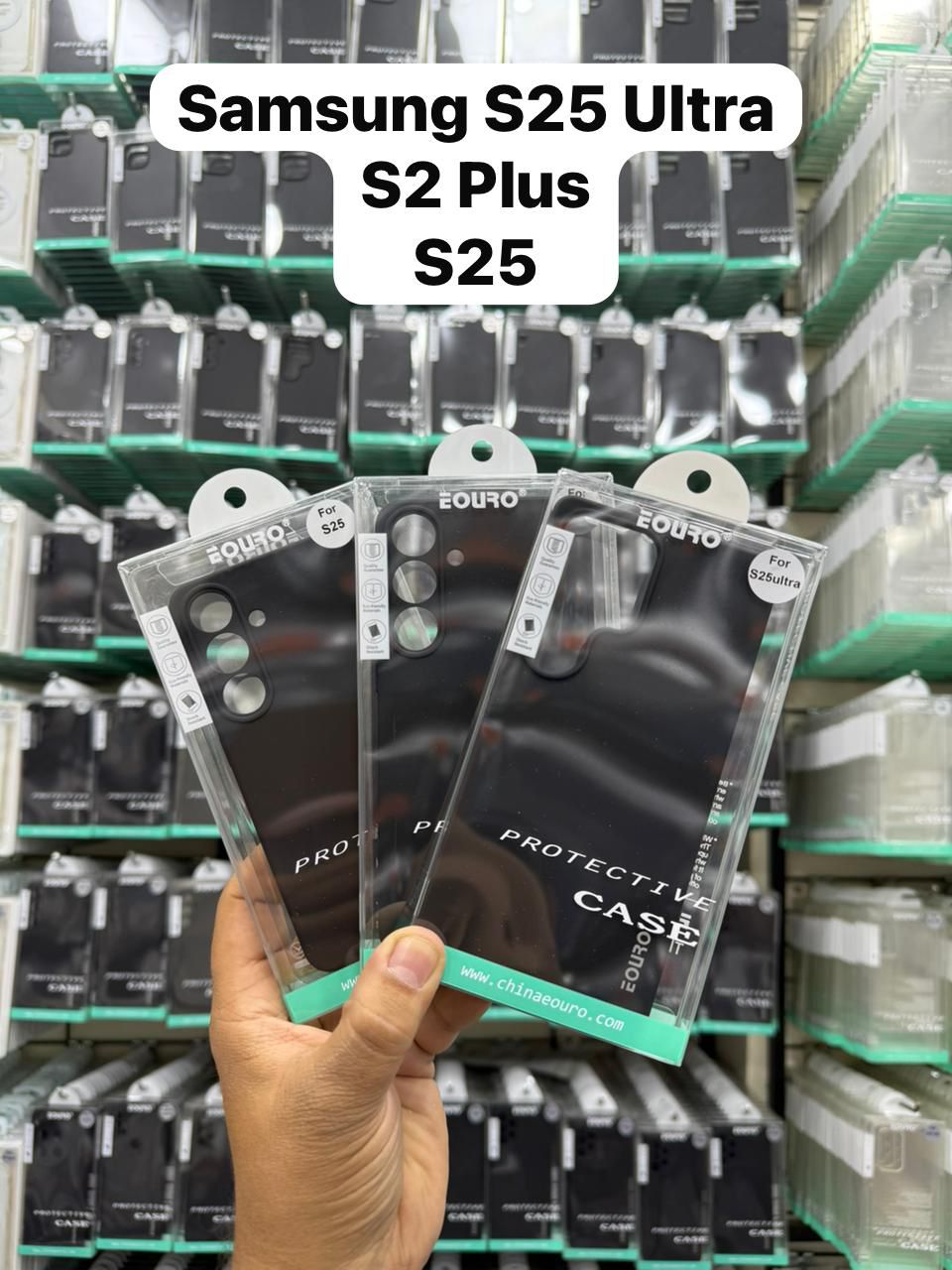 Black Eouro Soft Silicone Back Cover for Samsung s25 ultra S25 plus S25 Original Product Front View - OnlineExpo.pk