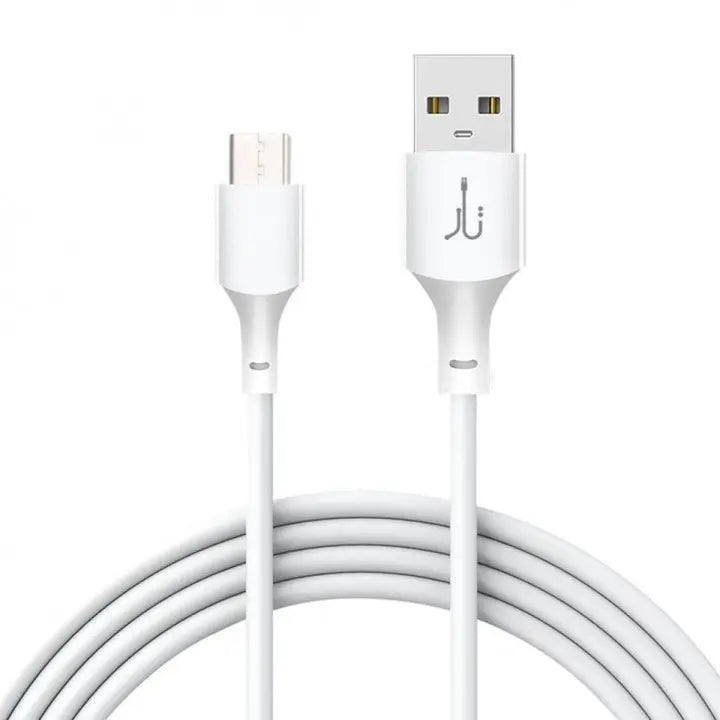 USB to Micro USB 1M Cable - White Original Product Front View - OnlineExpo.pk