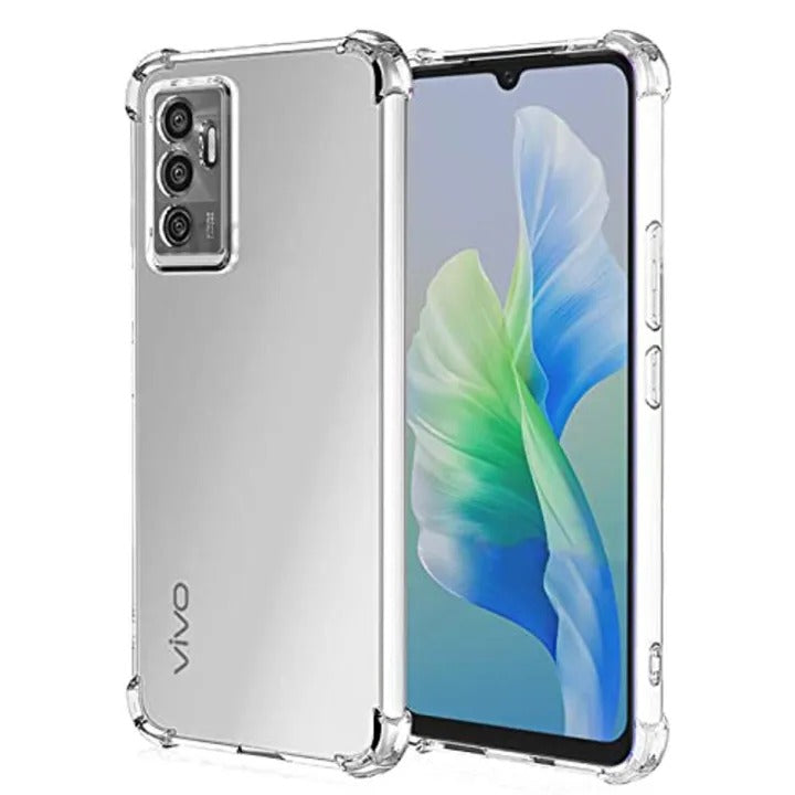 Bumper Back cover VIVO V23E Transparent with Camera protection soft jelly material Original Product Front View