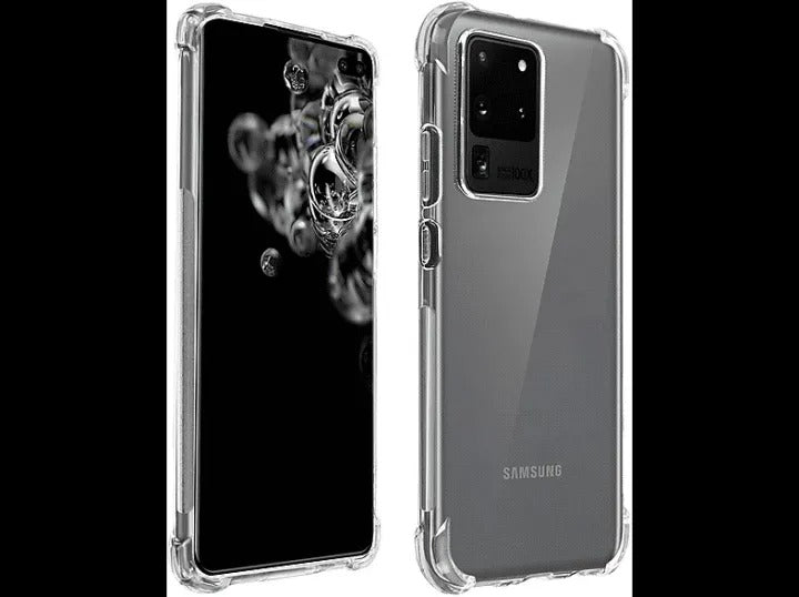 Bumper Back cover Samsung S20 ULTRA Transparent with Camera protection soft jelly material Original Product Front View