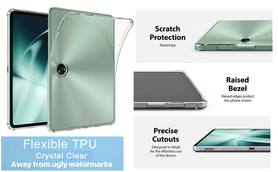Shockproof Case Transparent cover for Oneplus Pad 11.6 inch Anti-Drop Anti-Shock Clear Tpu Jelly Case View 2 - OnlineExpo.pk