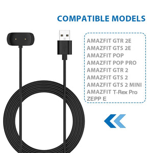 Fast Mangetic Charger Cable for Smart Watch Amazfit GTS 2 GTS 2e GTS 2 mini GTR 2 Bip U GTR 2e Trex Pro Charger Original Product Front View - OnlineExpo.pk