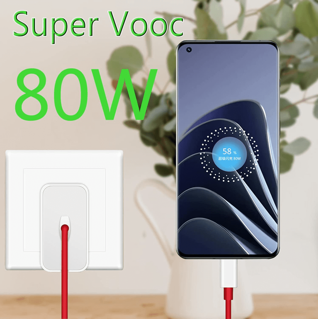 OnePlus Super vooc 80W Adapter USB A-to-C Warp Charger Original Product Front View - OnlineExpo.pk