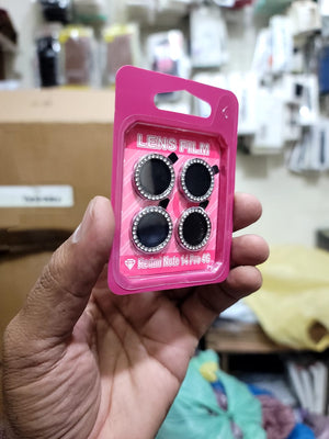 Camera protector Diamond Camera Lens Protector for Redmi Note 14 Pro Silver Black View 3 - OnlineExpo.pk