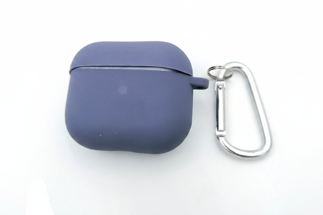 Apple Airpods 3 Liquid Silicone Earphone Protective Case Soft Thin Cover With Clip - Lavender Ash Original Product Front