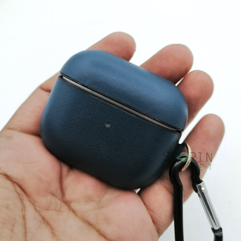 Airpods 3 Leather Case With Belt Clip - Dark Blue View 5 - OnlineExpo.pk