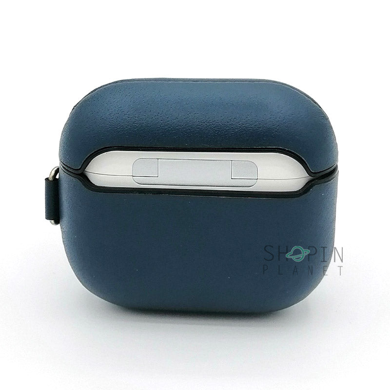 Airpods 3 Leather Case With Belt Clip - Dark Blue View 4 - OnlineExpo.pk