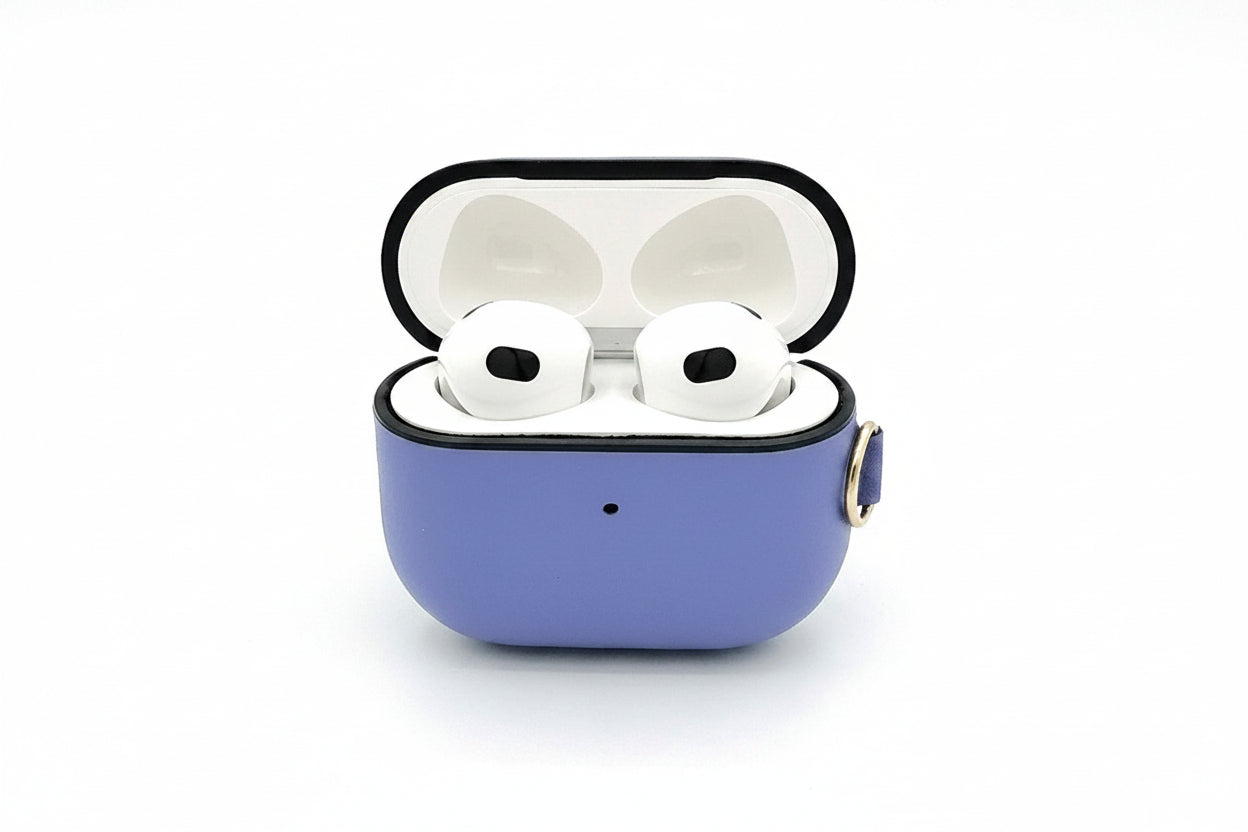 Airpods 3 Leather Case With Belt Clip - Purple Original Product Front View - OnlineExpo.pk
