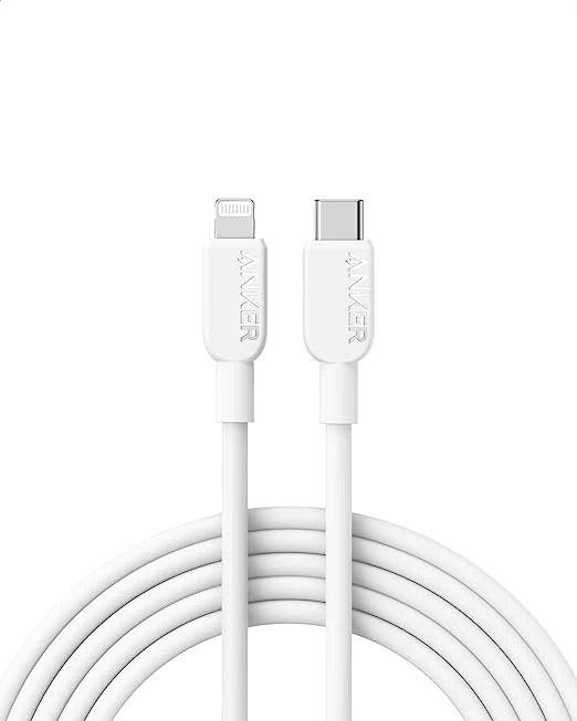 Anker 310 USB-C to Lightning Cable Braided 3FT A5621 White Original Product Front View - OnlineExpo.pk