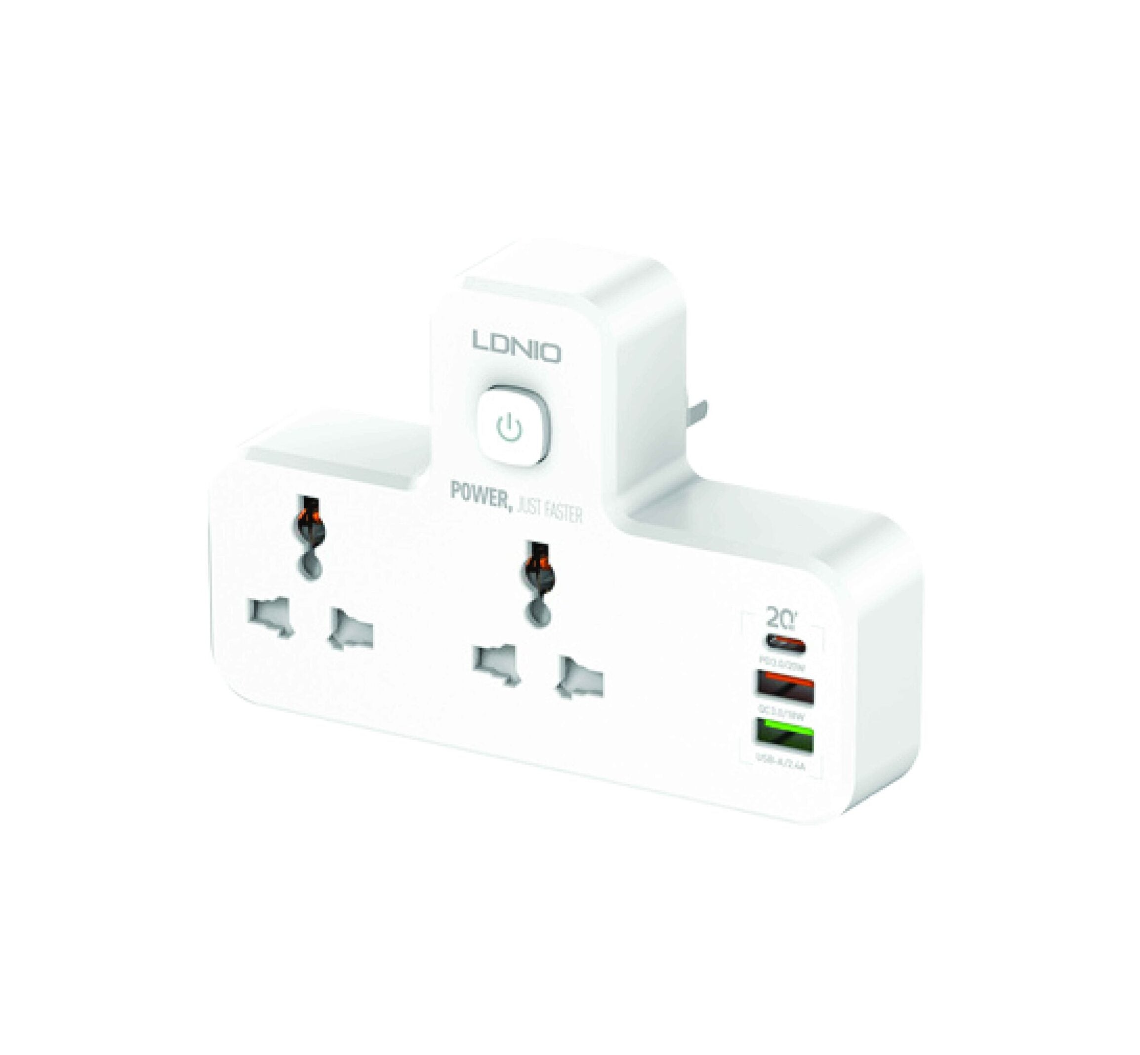 LDNIO SC2311 2 AC Outlets Portable Extension Power Socket View 3 - OnlineExpo.pk
