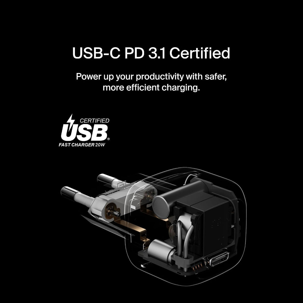Belkin BoostCharge Compact USB-C Wall Charger 45W with USB-C Cable | PD 3.1 & PPS Fast Charging Adapter