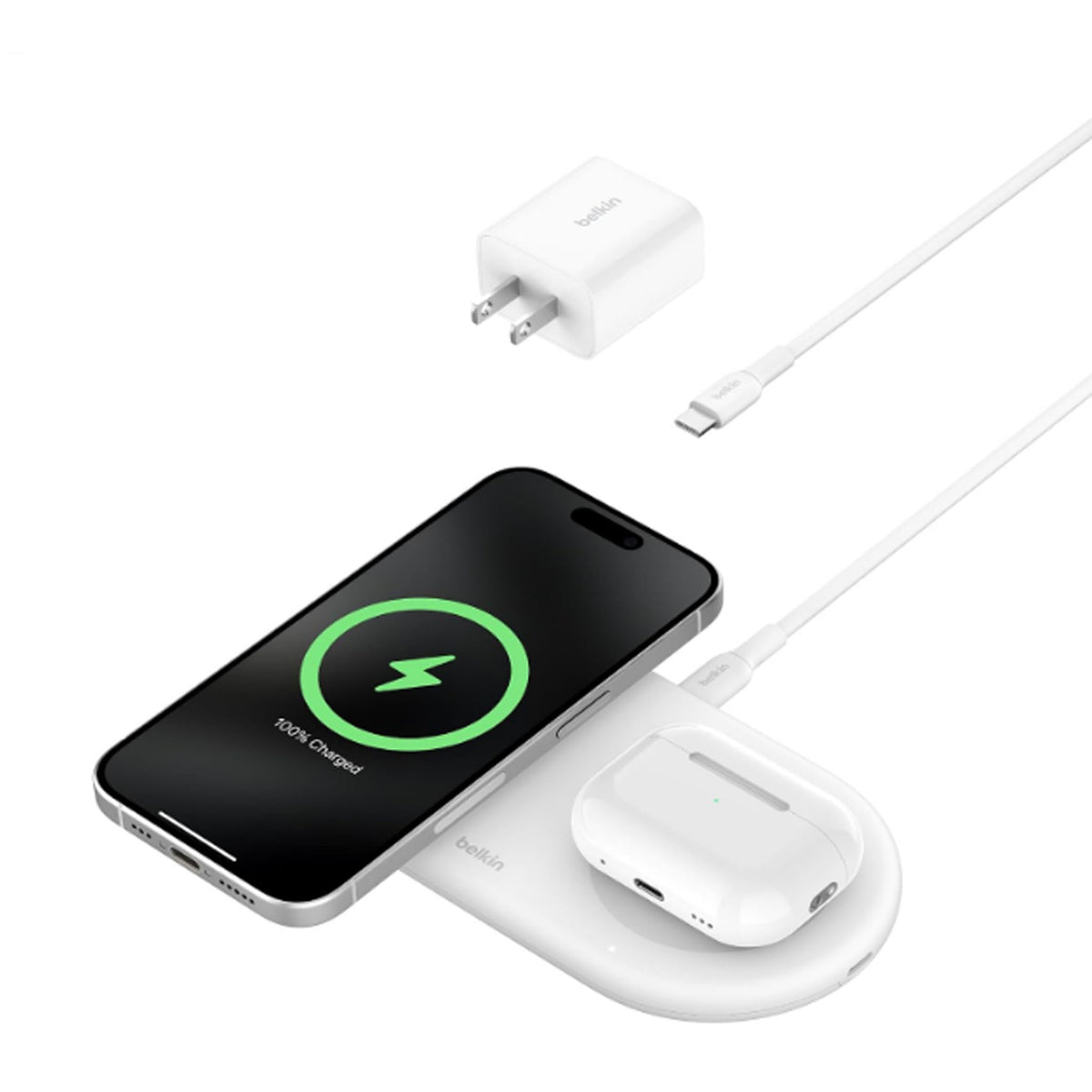 Belkin BoostCharge Pro 2 in 1 magnetic wireless charging pad with Qi2 15W price in Pakistan OnlineExpo.pk