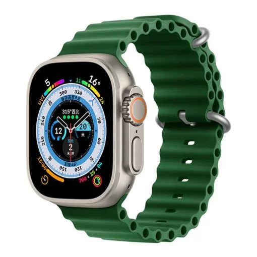 44mm-45mm-49mm Ocean Band Smartwatch Strap For Apple Watch - Clover Original Product Front View - OnlineExpo.pk