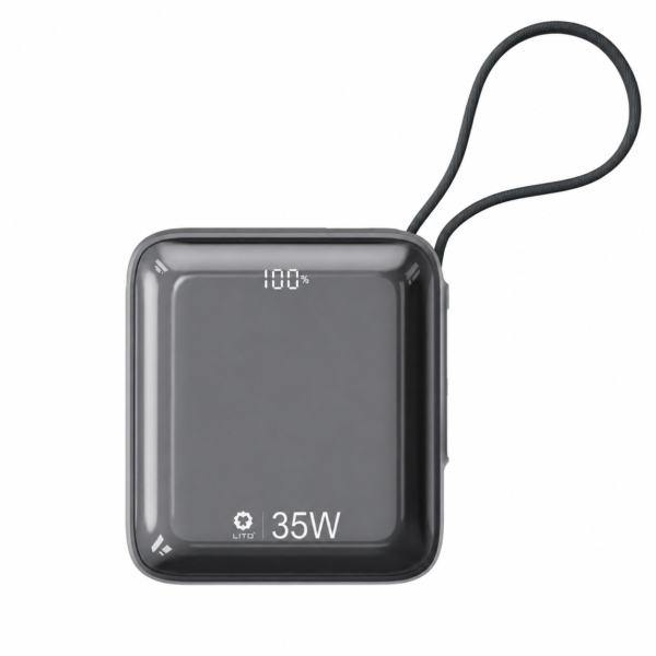 LITO LP12 35W 10000mAh Power Bank (built-in cable) | 10000mAh Portable Power Bank – LITO Original Product Front View