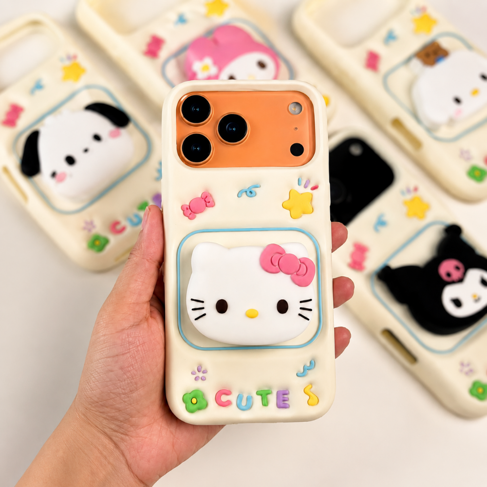 Cute 3D Kawaii Cartoon Silicone Case | 4 Adorable Designs View 2 - OnlineExpo.pk