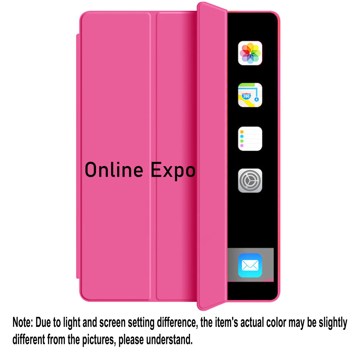 Trifold stand cover shown in typing angle