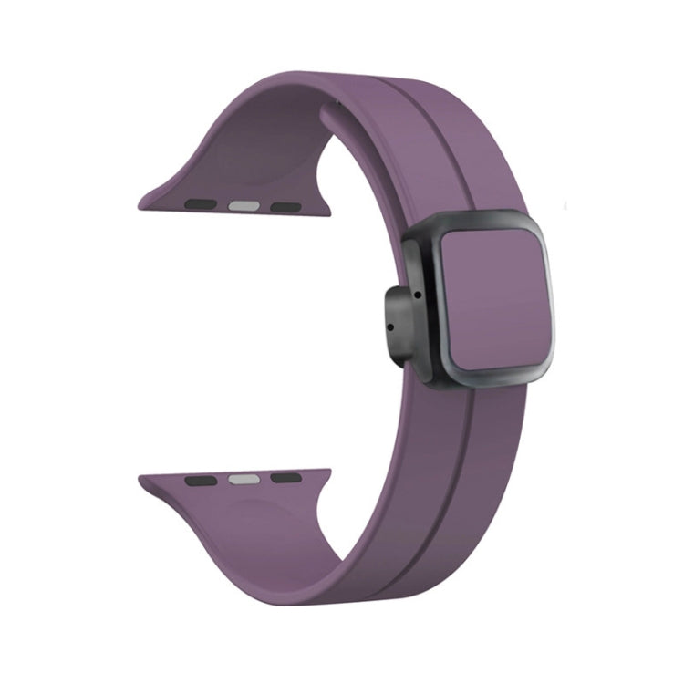 42mm-44mm-45mm-49mm Magnetic Square Buckle Silicone Watch Starps - Deep Purple Original Product Front View - OnlineExpo.pk
