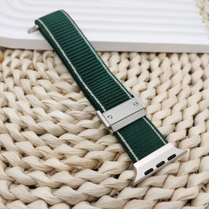 Apple Watch Magnetic Lock Nylon Strap – Breathable Elastic Band (42mm / 44mm / 45mm / 46mm / 49mm / Ultra) View 3 - OnlineExpo.pk