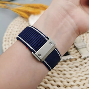 Apple Watch Magnetic Lock Nylon Strap – Breathable Elastic Band (42mm / 44mm / 45mm / 46mm / 49mm / Ultra) View 2 - OnlineExpo.pk