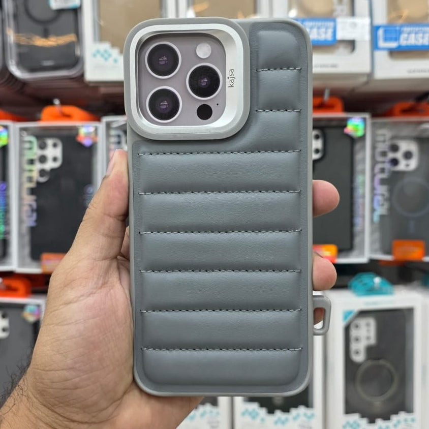 iPhone 16 Pro Max Kajsa Line Leather Case - Natural Original Product Front View - OnlineExpo.pk