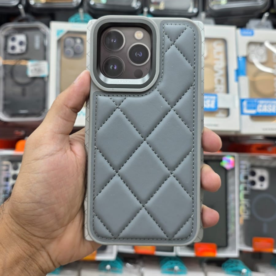 Kajsa Woven Leather Case for iPhone 16/15 Pro Max - Natural Original Product Front View - OnlineExpo.pk