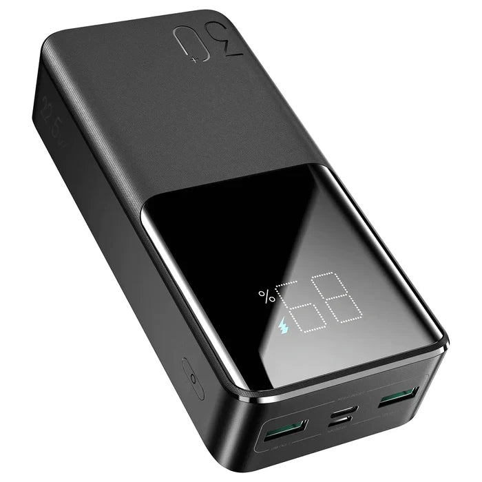 Joyroom JR-QP193 22.5W Digital Display Power Bank 30000mAh - Black Original Product Front View - OnlineExpo.pk