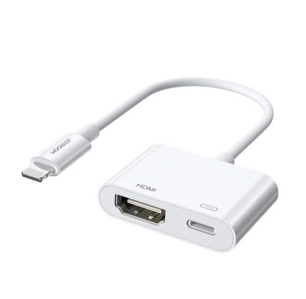 JOYROOM S-H141 Lightning To HDMI Adapter- White Original Product Front View - OnlineExpo.pk