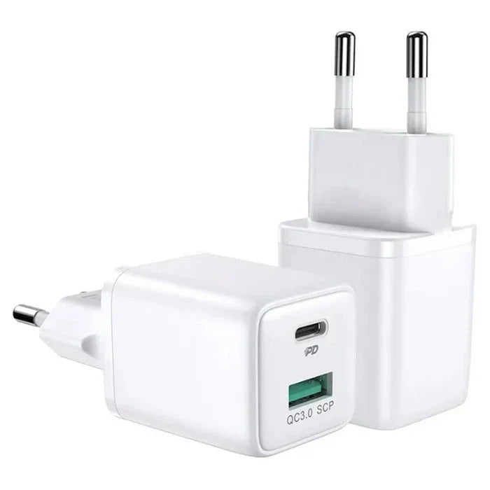Joyroom L-QP303 Mini intellegent 30w Dual Port Fast Charging - White Original Product Front View - OnlineExpo.pk
