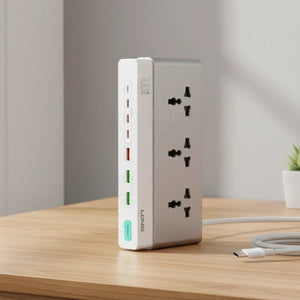 LDNIO SC3 10-in-1 100W GaN Desktop Charging Power Strip Original Product Front View - OnlineExpo.pk