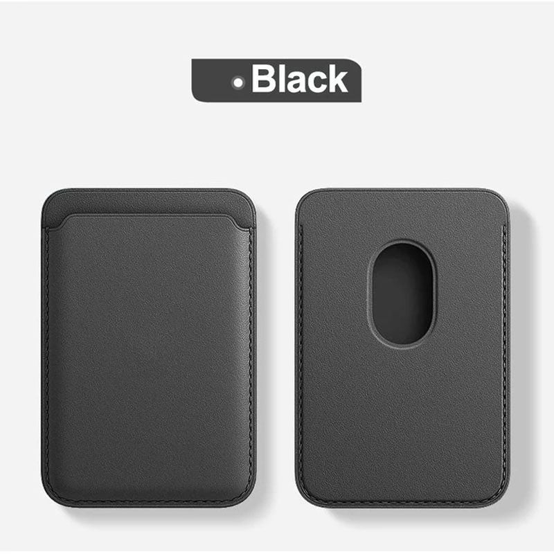 MagSafe Leather Wallet - Black Original Product Front View - OnlineExpo.pk