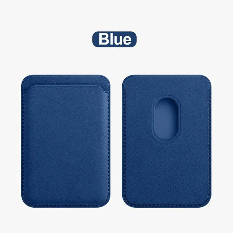 MagSafe Leather Wallet - Blue Original Product Front View - OnlineExpo.pk