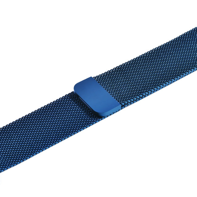 Apple Watch 42mm-44mm-45mm Magnetic Milanese Strap - Blue Original Product Front View - OnlineExpo.pk