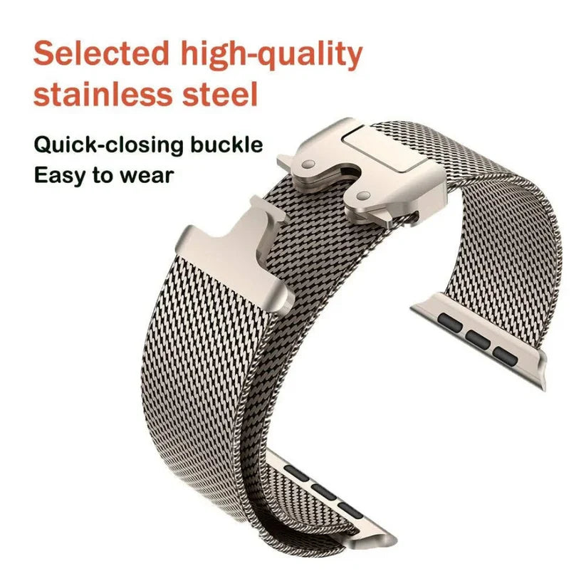 42/44/45/46/49MM Ultra/Ultra 2 Milanese Loop With Parachute-Style Buckle For iWatch View 2 - OnlineExpo.pk